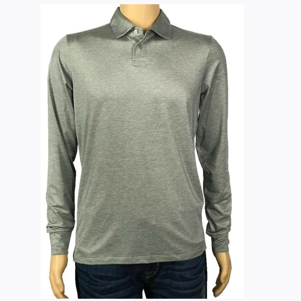 NEW    Nero Perla Men's Long Sleeve Polo Shirts